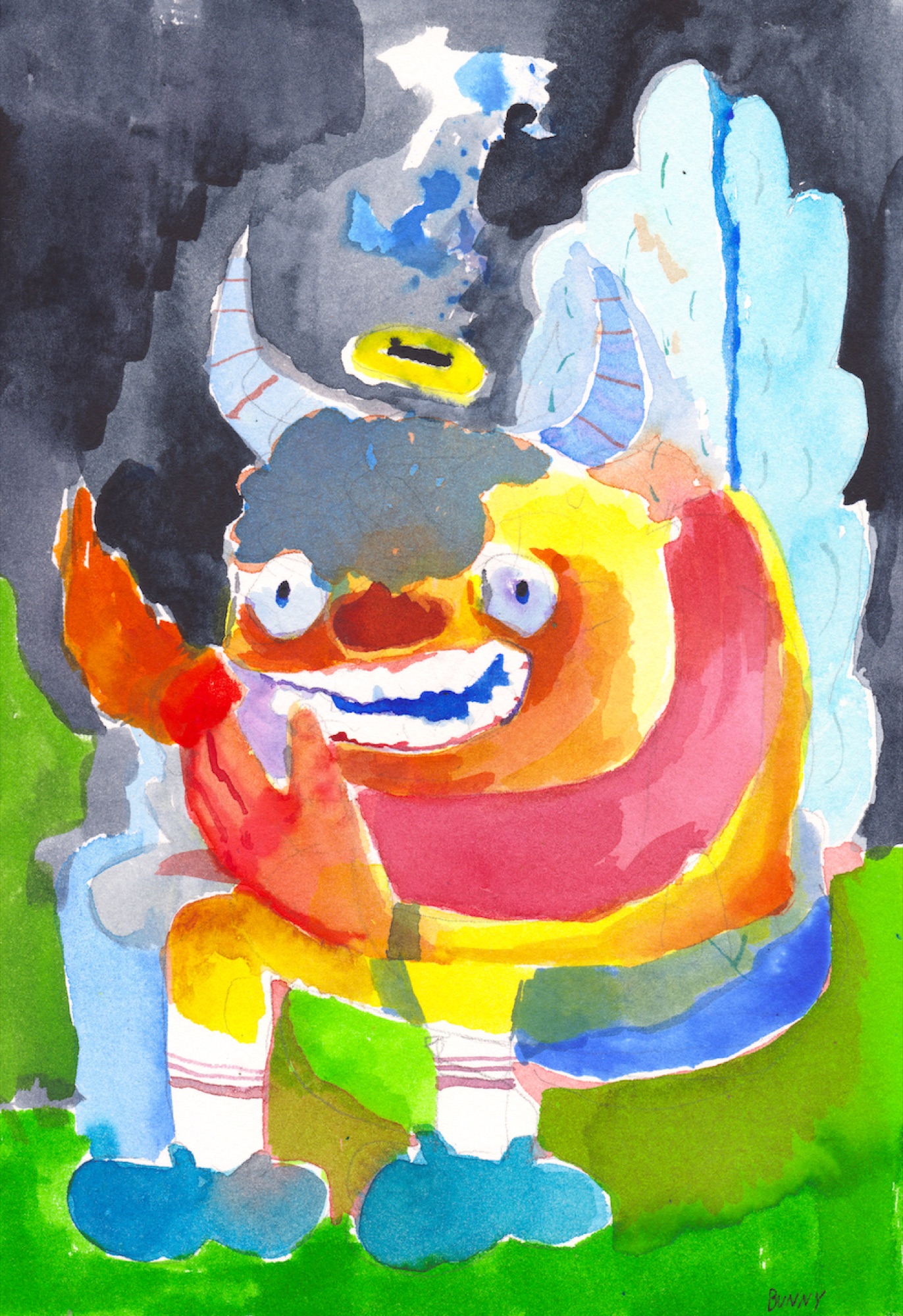 Colorful winged cartoon character
