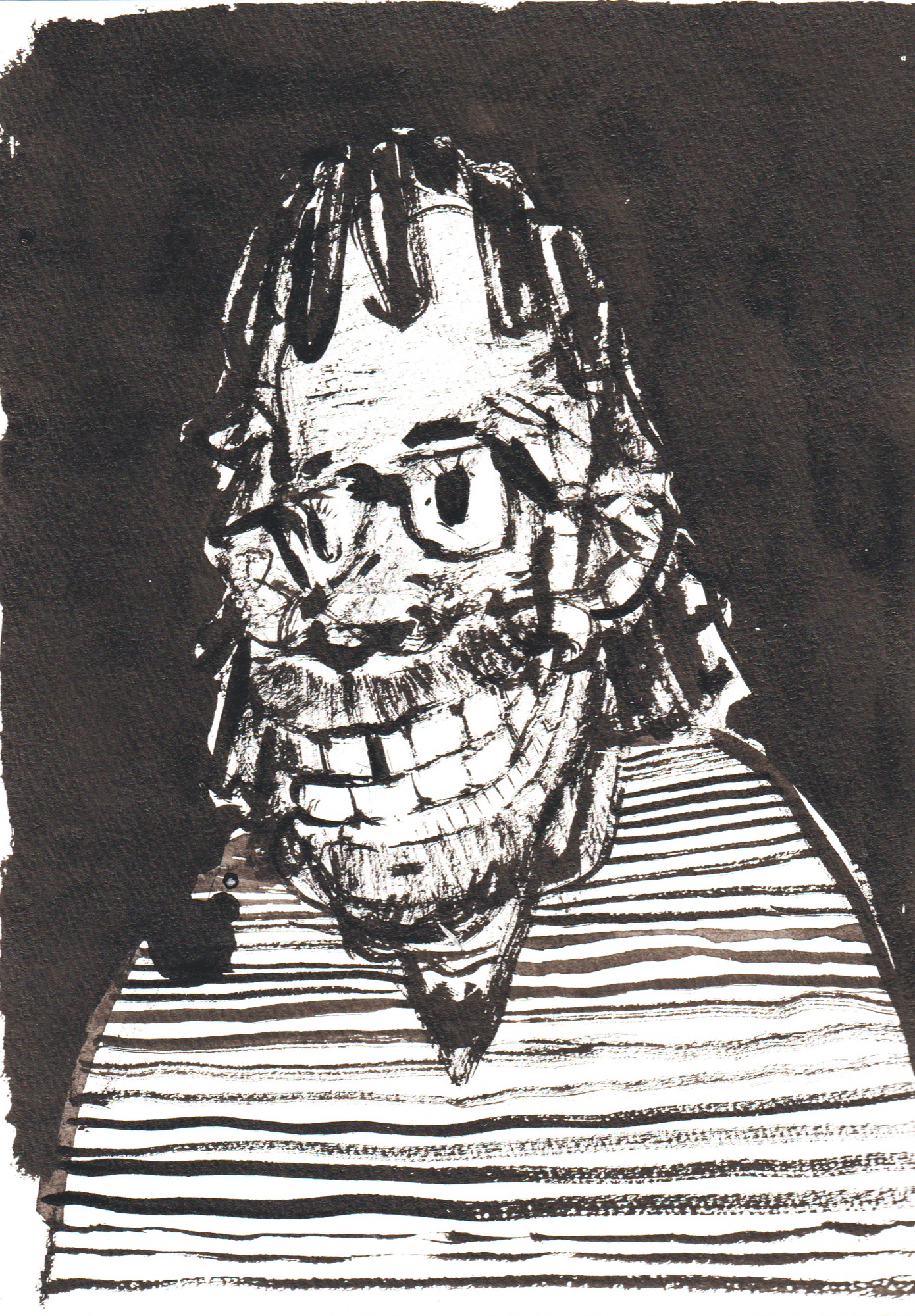 Black ink portrait drawing