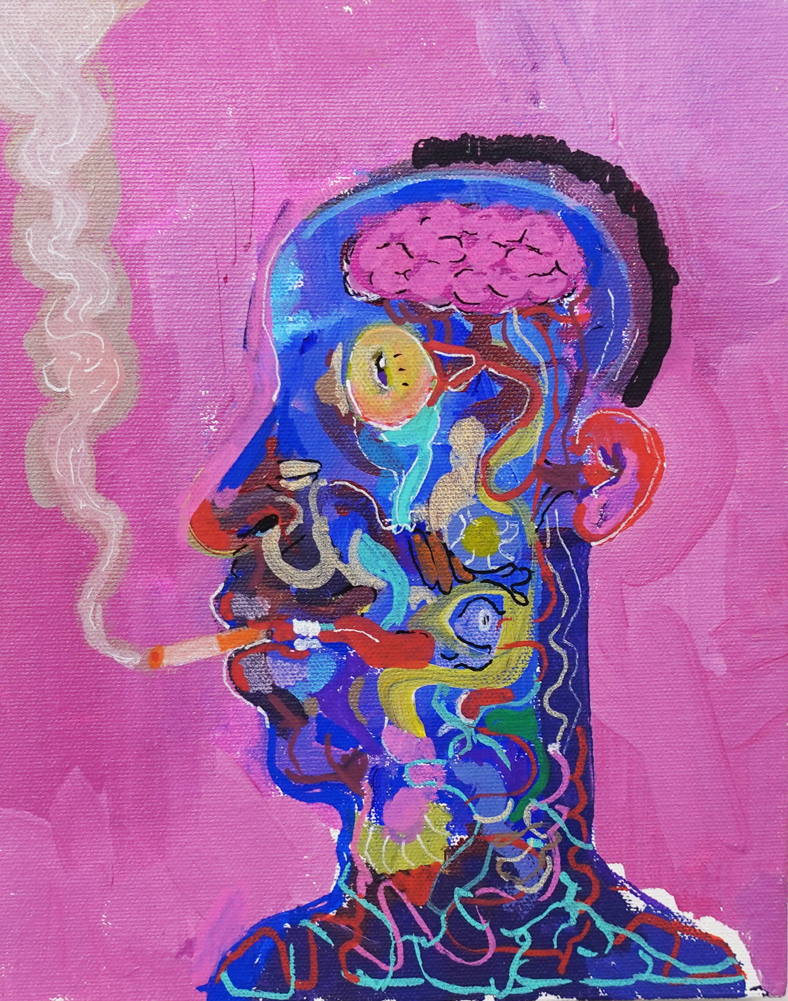 Colorful profile character painting