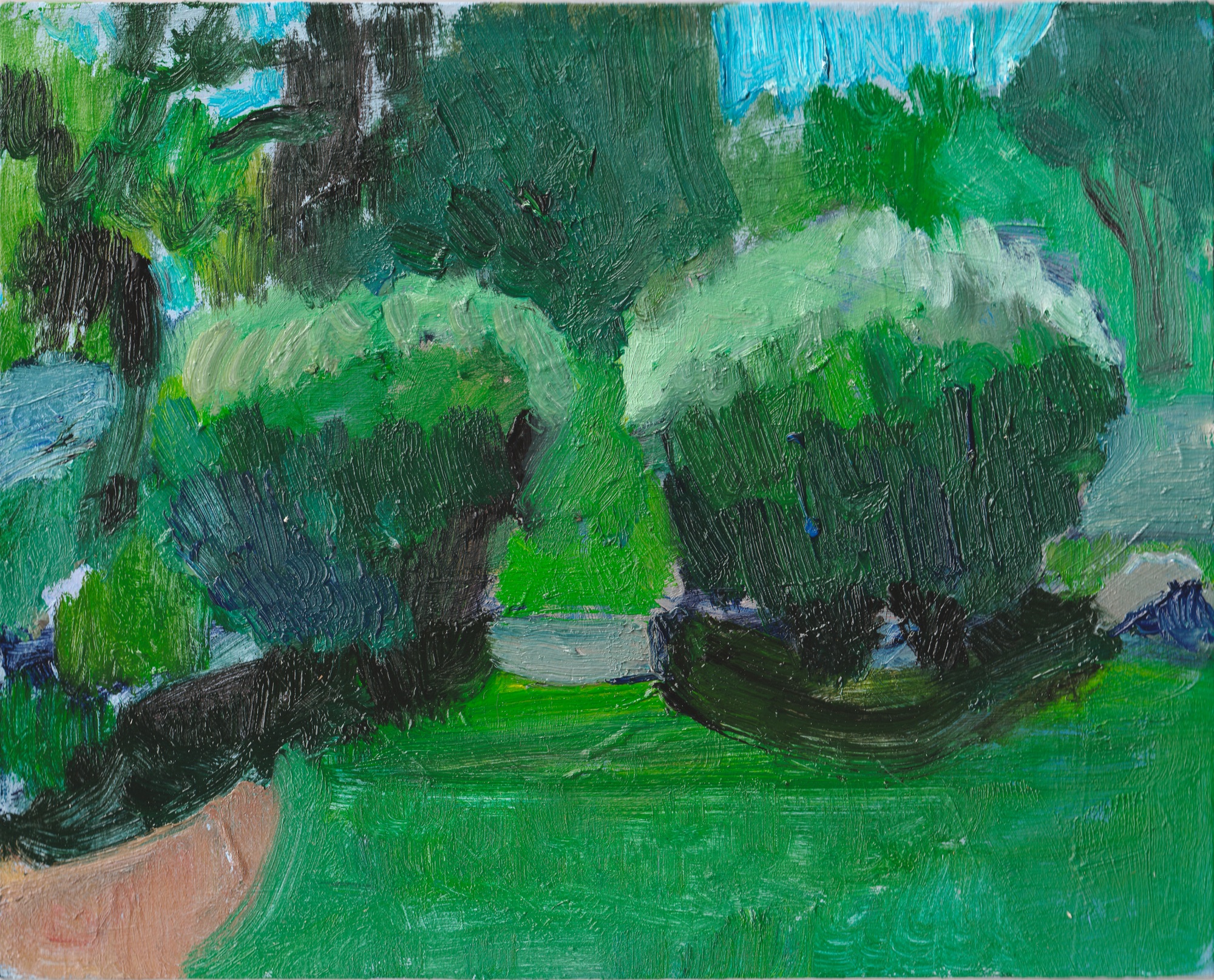 Green painted landscape