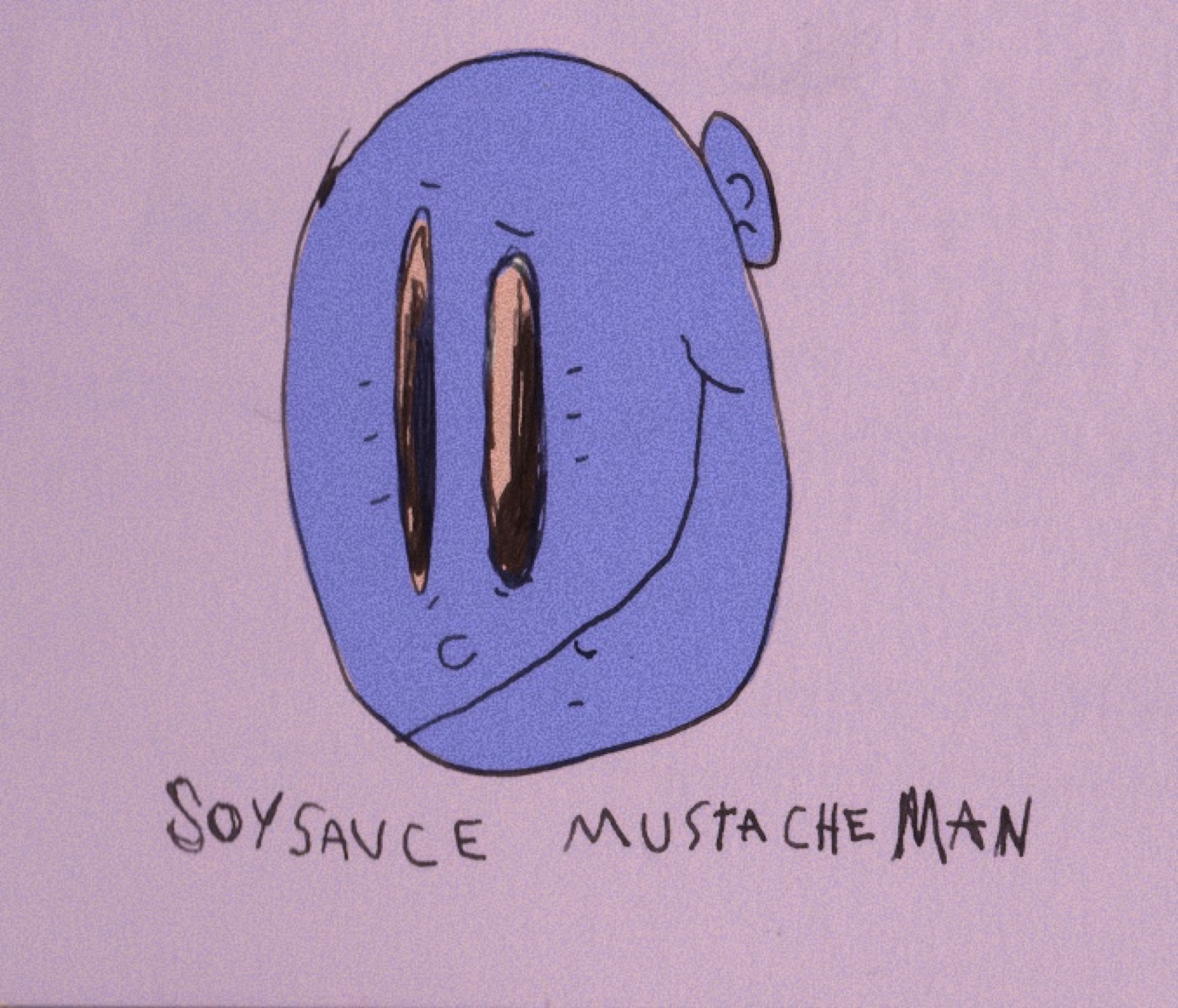 Early Soy Sauce Mustache Man character drawing